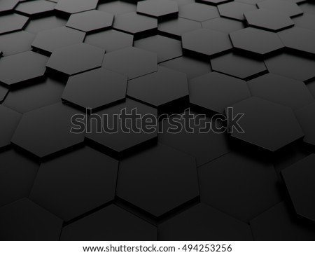 Hexagonal white abstract hexagons backdrop. 3d rendering geometric polygons, as tile wall. Interior room