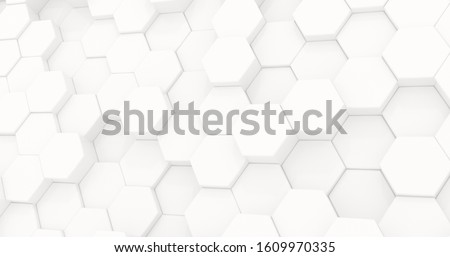 Hexagons in the form of honeycombs for presentations, website design. Abstract geometric unobtrusive background - 3d render. Illustration for technology, medecine, advertising.