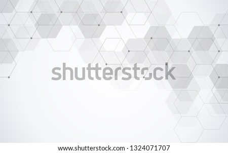 Hexagons pattern. Geometric abstract background with simple hexagonal elements. Medical, technology or science design