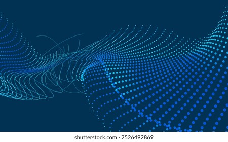 Hi Tech Network Connection Grid. 3D Technology Style Banner Design. Technology Illustration. Futuristic Design for Technology or Science Event
