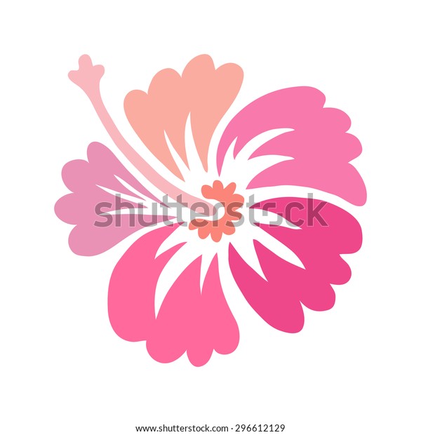 Hibiscus Flower Surfing Tropical Symbol Stock Illustration 296612129