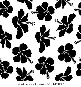 Hibiscus Flower White Black Colors Stock Illustration 535141837 ...