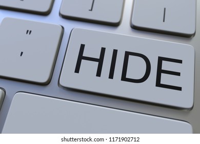 HIDE key on computer keyboard. 3D rendering