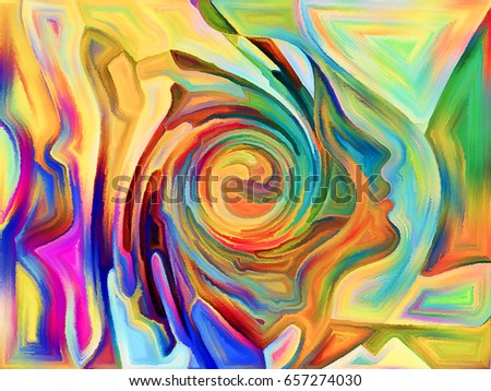 Hide and Seek series. Abstract composition of human profile and geometric design elements suitable as element in projects related to perception, design, philosophy and science of nature