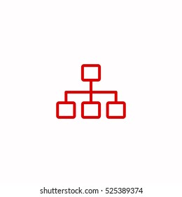 hierarchy outline, thin, flat, digital icon for web and mobile - Shutterstock ID 525389374