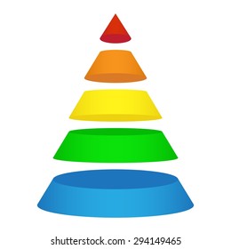 Hierarchy Pyramid Infographic On White Background Stock Illustration ...
