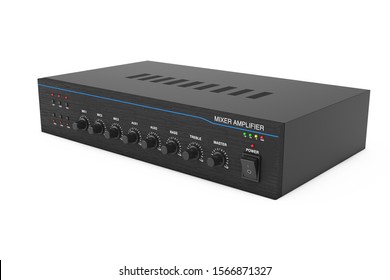 HIFI Stereo Mixer Amplifier On A White Background. 3d Rendering