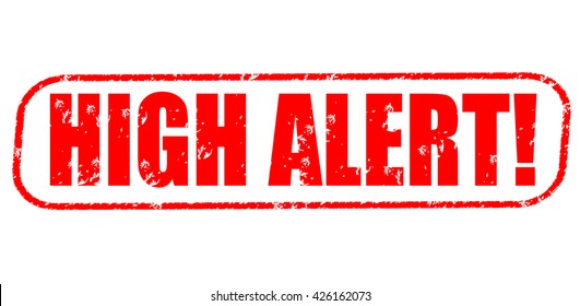 High Alert! Stamp On White Background.