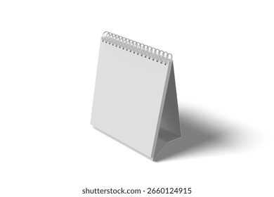 High Angle View of Square Desk Calendar, 3D Illustration