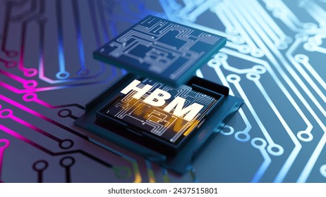 High bandwidth Memory concepts backgrounds. 3d rendering