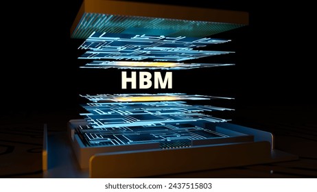 High bandwidth Memory concepts backgrounds. 3d rendering