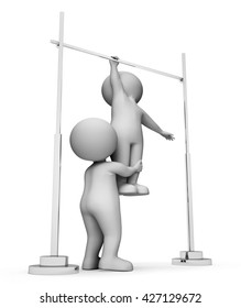 High Bar Representing Get Fit And Train 3d Rendering
