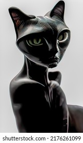 high definition drawing an alien cat
