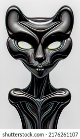 high definition drawing an alien cat
