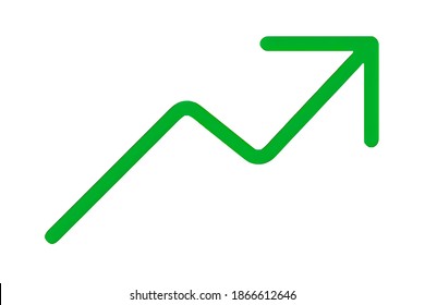 High Definition Green Upward Line Arrow Icon Background, Abstract Rising Analysis Stock Market Or Product Demand Growth Pattern Wallpaper