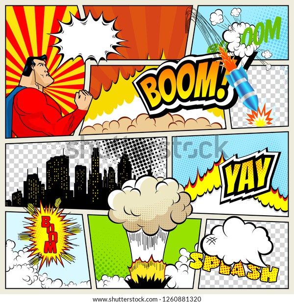 Download High Detail Mockup Typical Comic Book Stock Illustration 1260881320