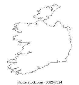 Ireland Outline Map Basis Silhouettes On Stock Vector (Royalty Free ...