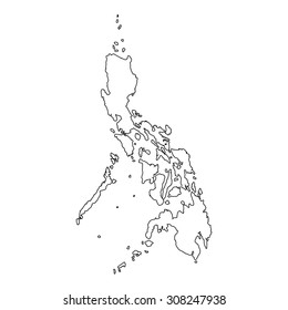 Detailed Vector Philippines Country Outline Border Stock Vector ...