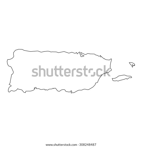 High Detailed Outline Country Puerto Rico Stock Illustration 308248487