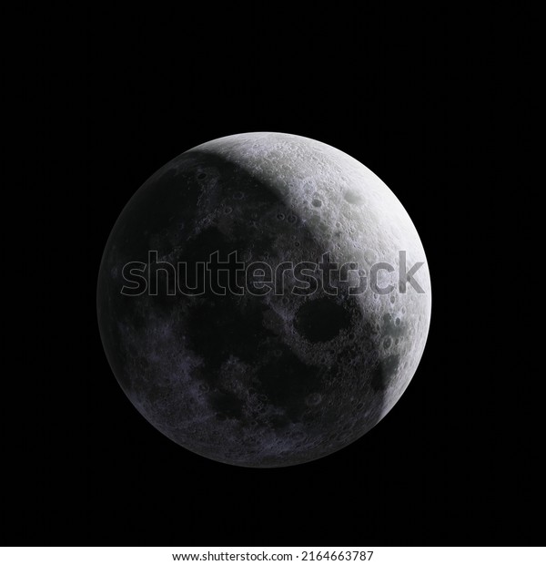 High detailed visible front side of the\
moon isolated. 3D render illustration. Science fiction. Elements of\
this image were furnished by\
NASA