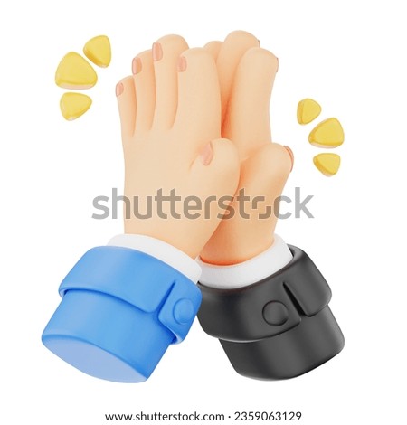 High five 3D hand gesture icon