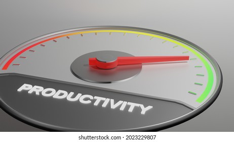 High, increasing productivity level concept
Gauge indicationg high productivity level 
3d illustration