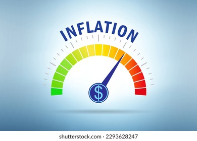 High inflation concept with meter - Shutterstock ID 2293628247