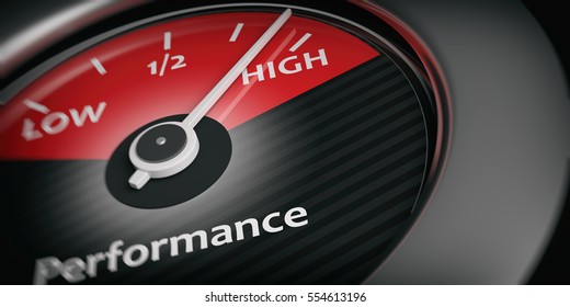 High Performance Concept. Car Indicator High Performance Close Up. 3d Illustration