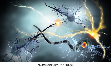 High quality 3d render of nerve cells, concept for Neurologic Diseases, tumors and brain surgery.
