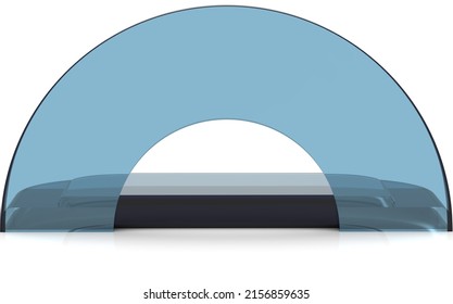 High Quality 3D Rendering Background Mockup With Transparent Color And Half Circle Shape