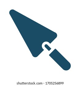 High quality dark blue flat trowel  icon. Pictogram, technology, object. Useful for web site, banner, greeting cards, apps and social media posts.