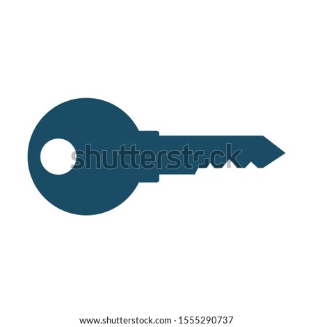 High quality dark blue flat key icon for web site designs, mobile apps and social media posts.
