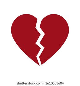 Red Broken Heart Flat Icon Apps Stock Vector (Royalty Free) 775279357