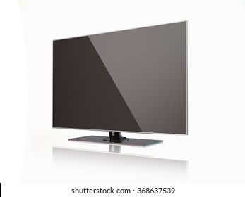 High Quality Render Of A Flatscreen LED TV , LCD Full Hd Or 4K Smart  Television.  It Is Isolated On White Background. Clipping Path Is Included.