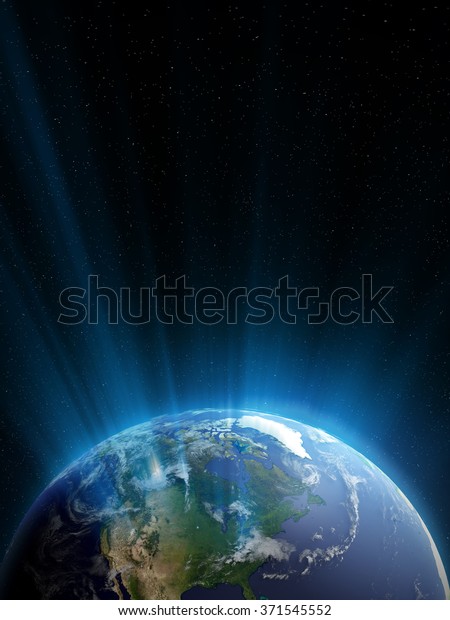 High Quality Render Planet Earth Light Stock Illustration 371545552