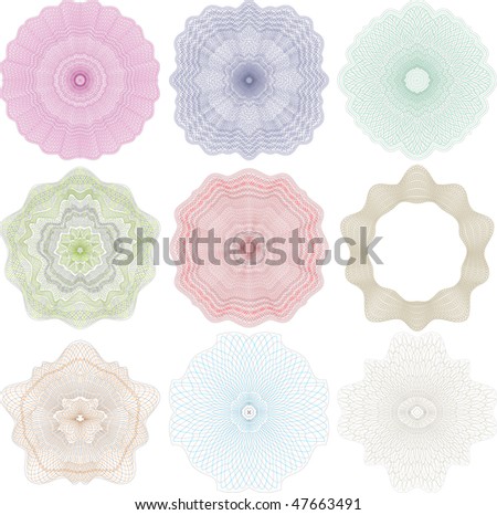 high quality rossete vector elements for diploma or certificate