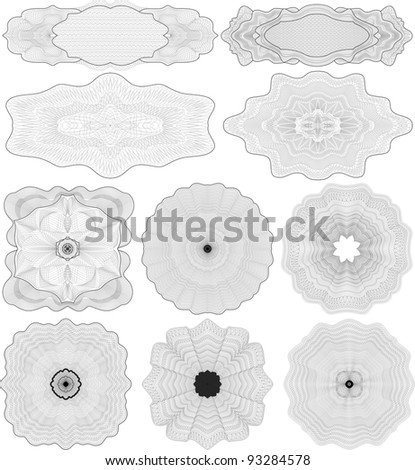 high quality rossete vector elements for diploma or certificate