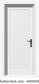 high resolution 3D closed door, isolated on white,ideal for business, conceptual, constructions or real estate designs