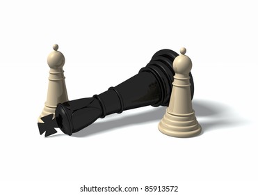 High resolution 3D illustration of a chess figures