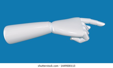 High resolution 3D render of a hand made of plastic showing on something interesting - Shutterstock ID 1449000113