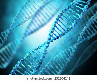 High Resolution 3d Render Of Human Dna String 