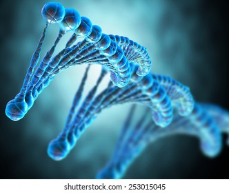 High Resolution 3d Render Of Human Dna String 