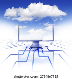 high resolution 3D rendering of a cloud computing concept
