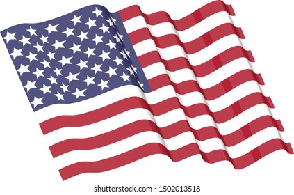 High Resolution American Flag Rendering Stock Illustration 1502013518 ...