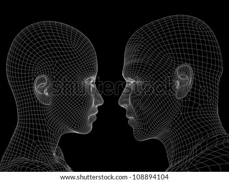 Similar – Man and woman face each other