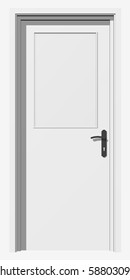 High resolution conceptual 3D closed door isolated on white