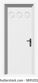 High resolution conceptual 3D closed door isolated on white