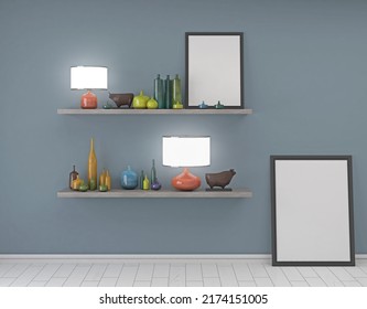 High Resolution Empty Photo Frame Interior 3d Illustration Graphic Template With Furniture For Multiple Uses, Empty 3d Rendering High Resolution Image.