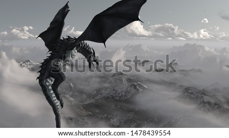 High resolution Ice dragon 3D rendered. Write your text and use it as poster, header, banner or etc.