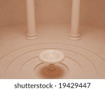 High resolution image hall with columns. 3d illustration hall with columns.
